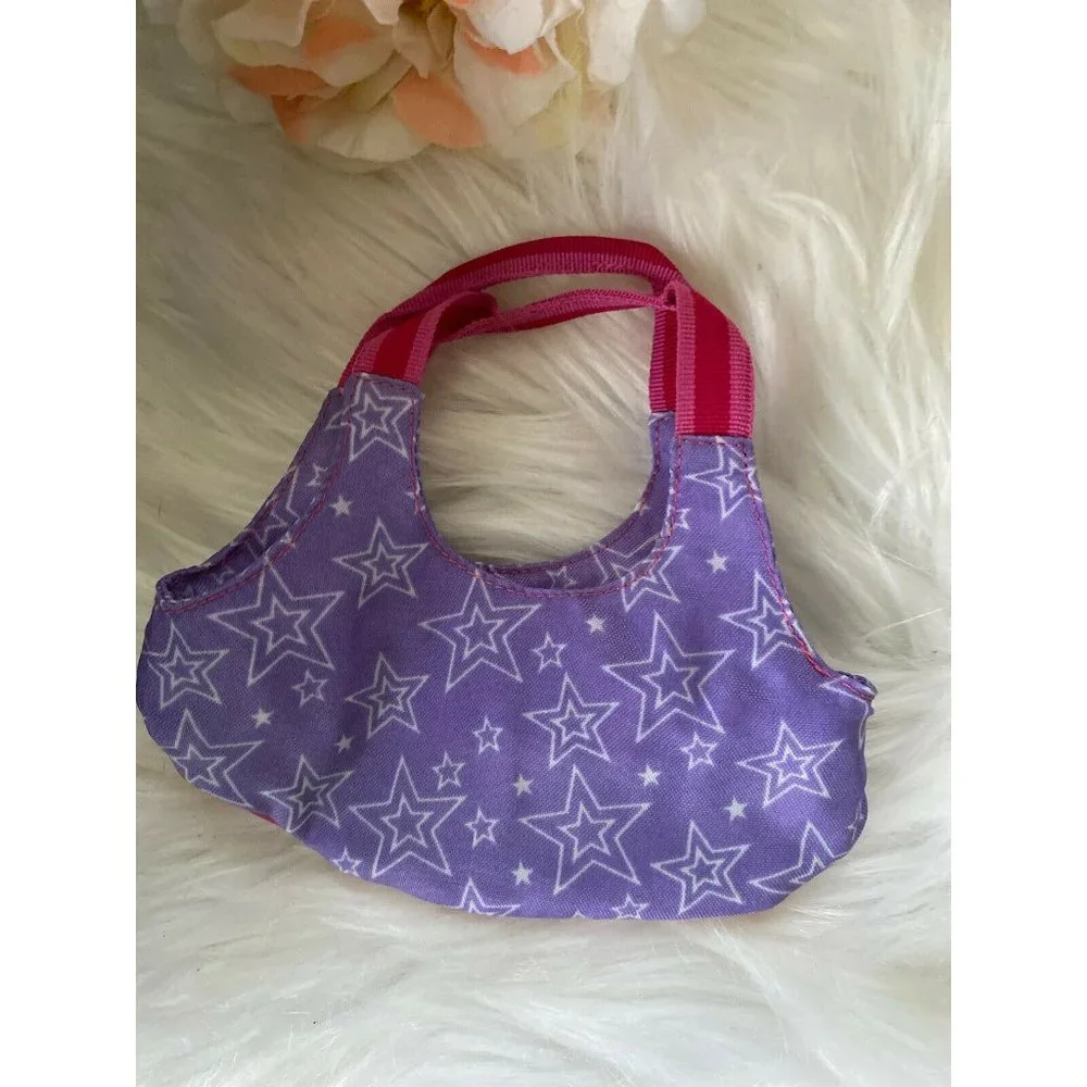 American Girl Battat OG Retired Purple Pink Stars Hand Bag for Dolls 16